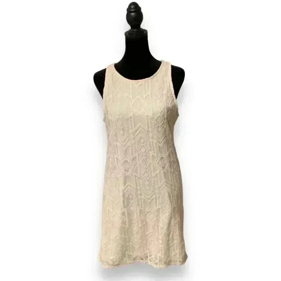 Xhilaration White Sleeveless Keyhole Cutout Back Lace Minidress - Picture 8 of 9